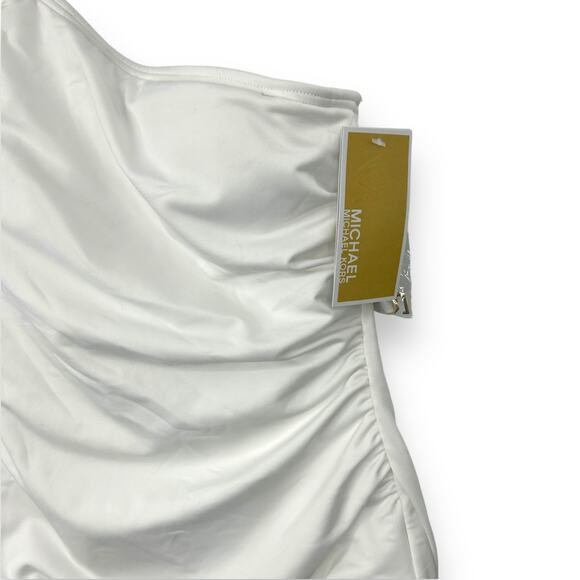 NEW Michael Michael Kors One Shoulder White One Piece Swimsuit Size 4 O Ring NWT - Picture 4 of 10